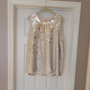 RACHEL Rachel Roy Ivory Sequin Top